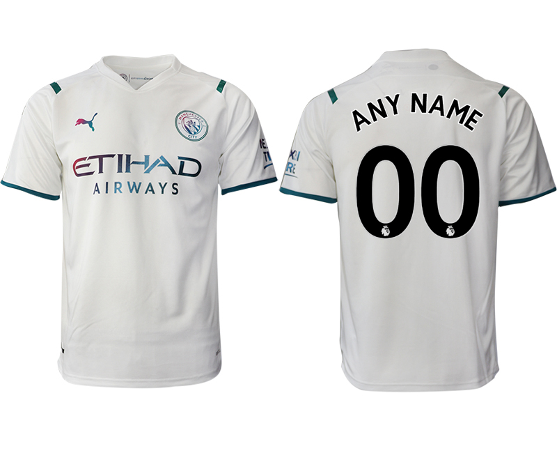 Cheap Men 2021-2022 Club Manchester city away aaa version white customized Soccer Jersey